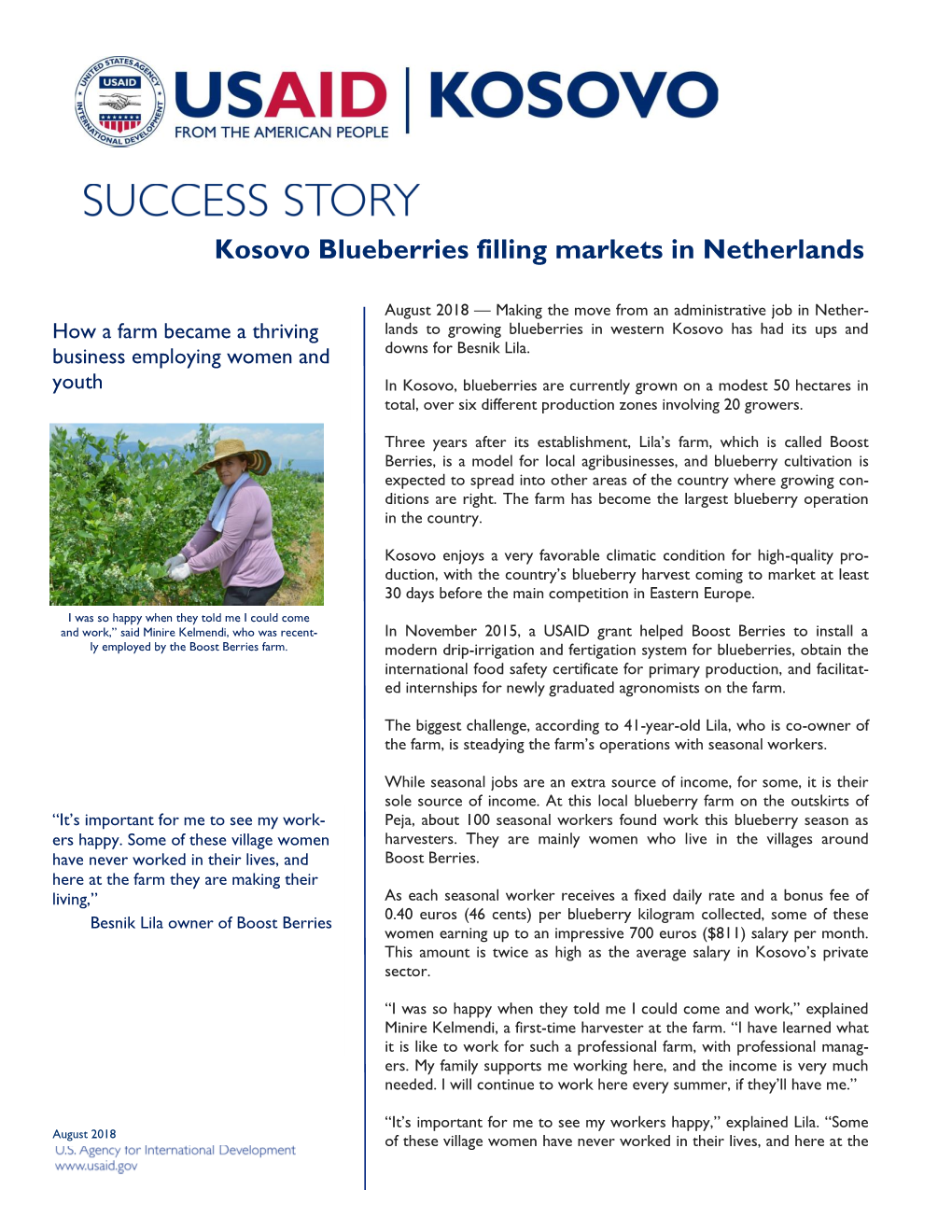 Kosovo Blueberries Filling Markets in Netherlands