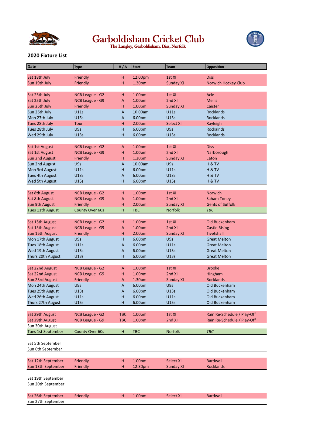 GCC Fixtures