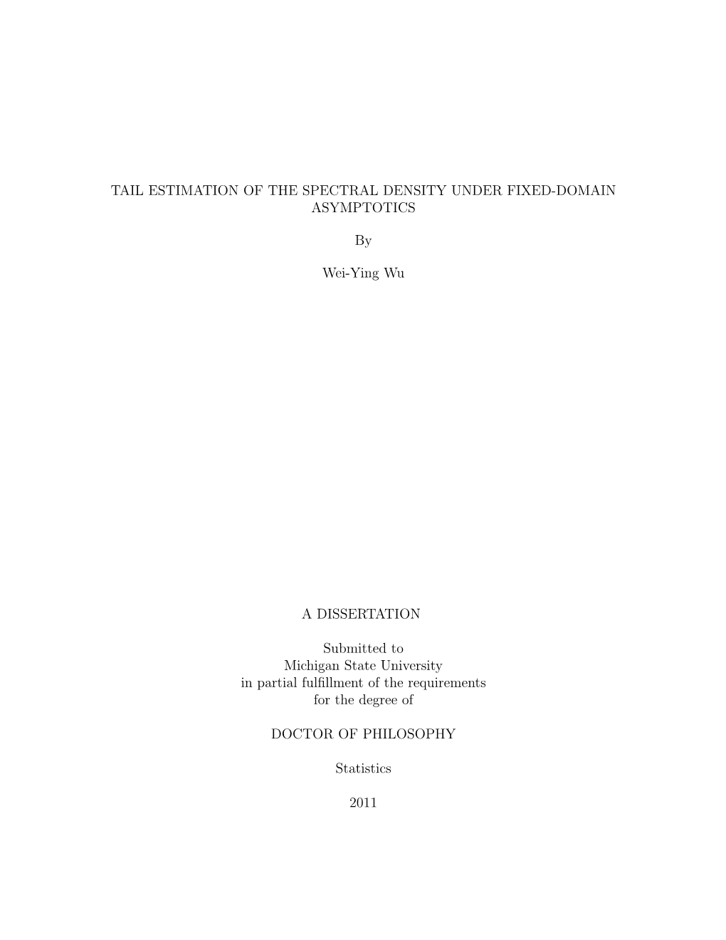 Tail Estimation of the Spectral Density Under Fixed-Domain Asymptotics