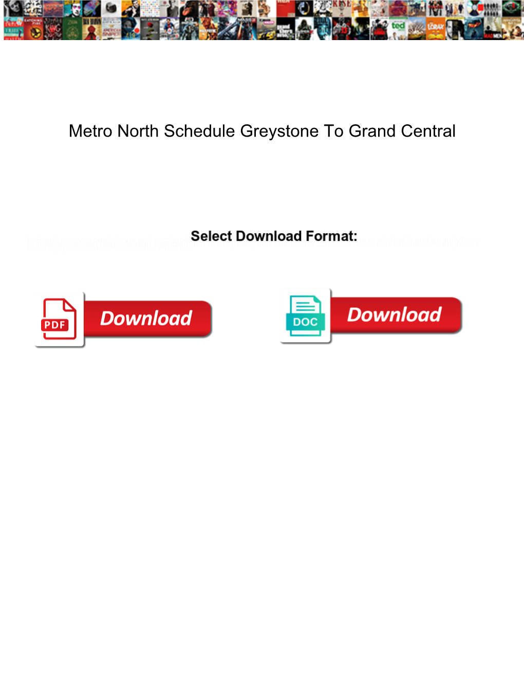 Metro North Schedule Greystone to Grand Central