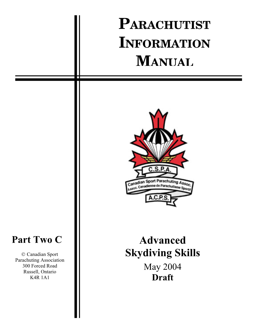 PIM 2C - Section 1: Precision Accuracy 2 Canadian Sport Parachuting Association