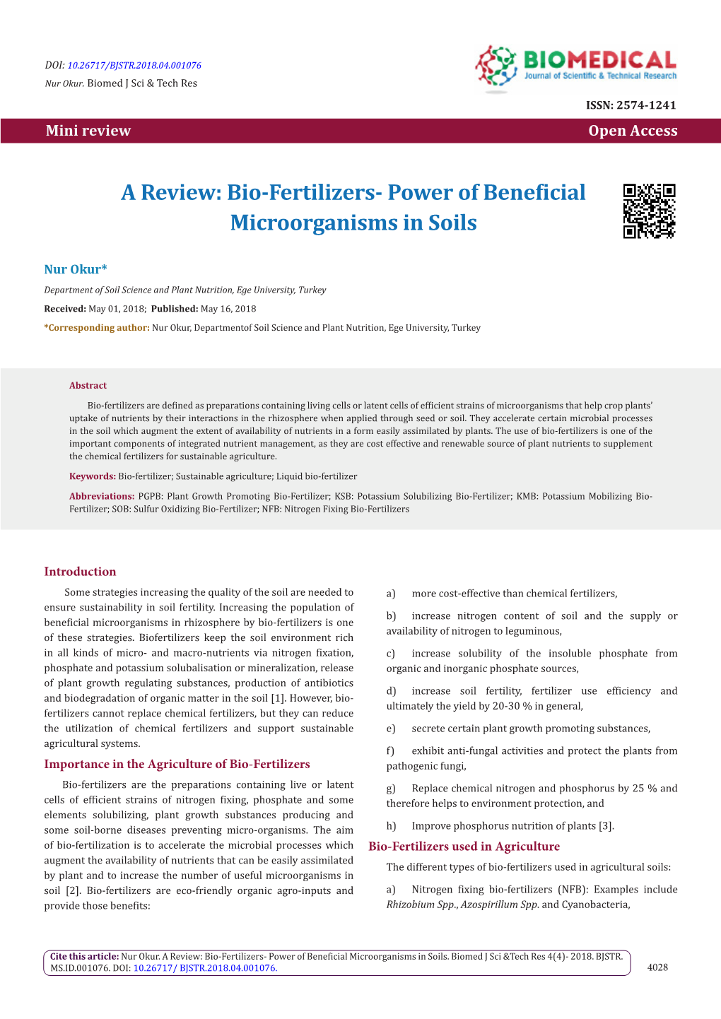 Bio-Fertilizers- Power of Beneficial Microorganisms in Soils