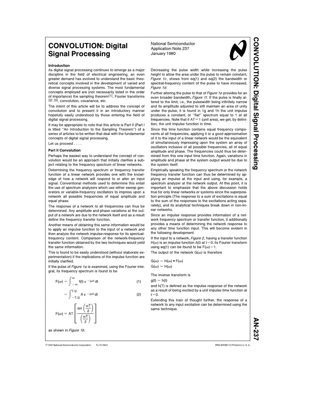 CONVOLUTION: Digital Signal Processing .R .Hamming, W