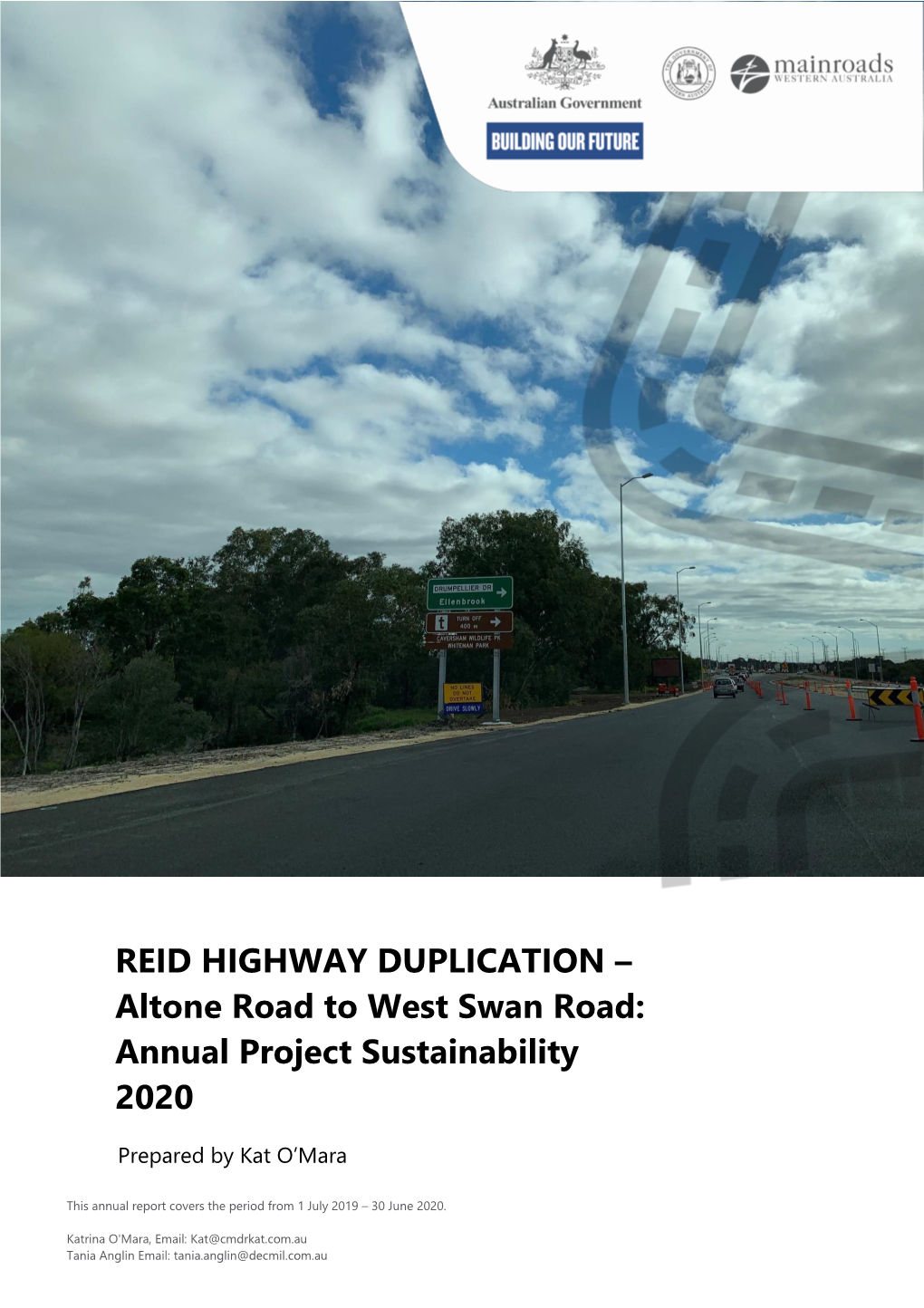 REID HIGHWAY DUPLICATION – Altone Road to West Swan Road: Annual Project Sustainability 2020