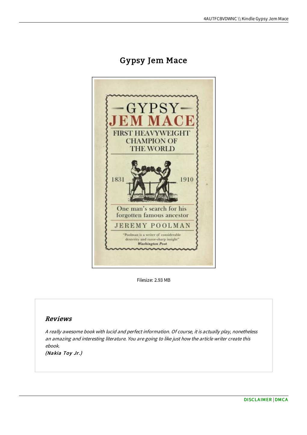 Read Ebook « Gypsy Jem Mace « DMUHGD2NC9Z6