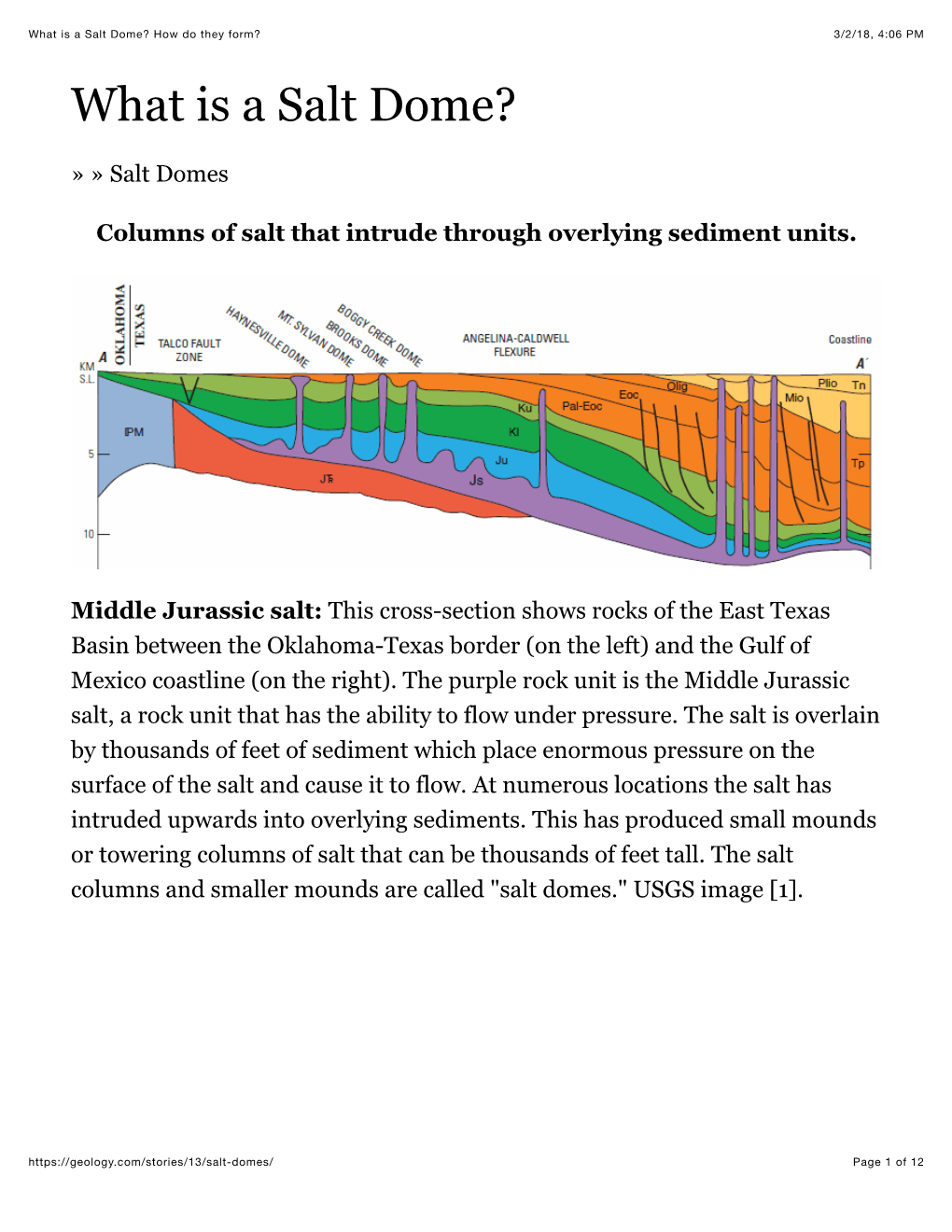 What Is a Salt Dome? How Do They Form? 3/2/18, 4:06 PM What Is a Salt Dome?