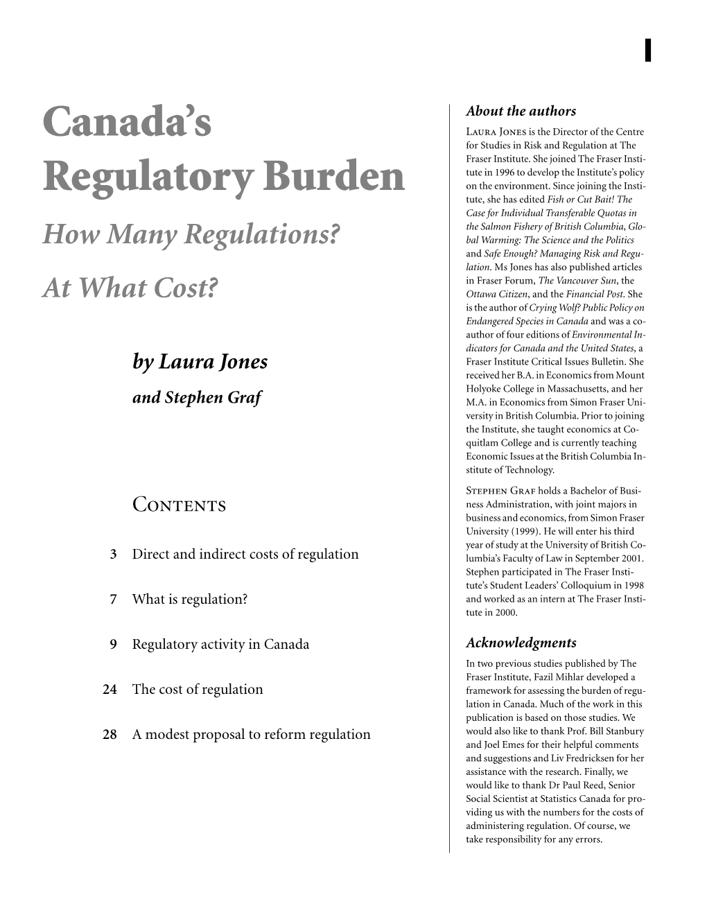 Canada's Regulatory Burden