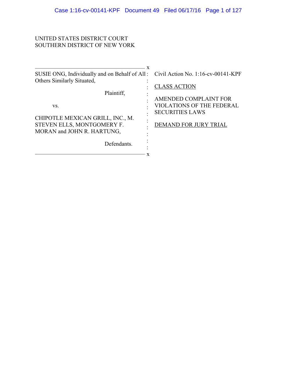 Case 1:16-Cv-00141-KPF Document 49 Filed 06/17/16 Page 1 of 127