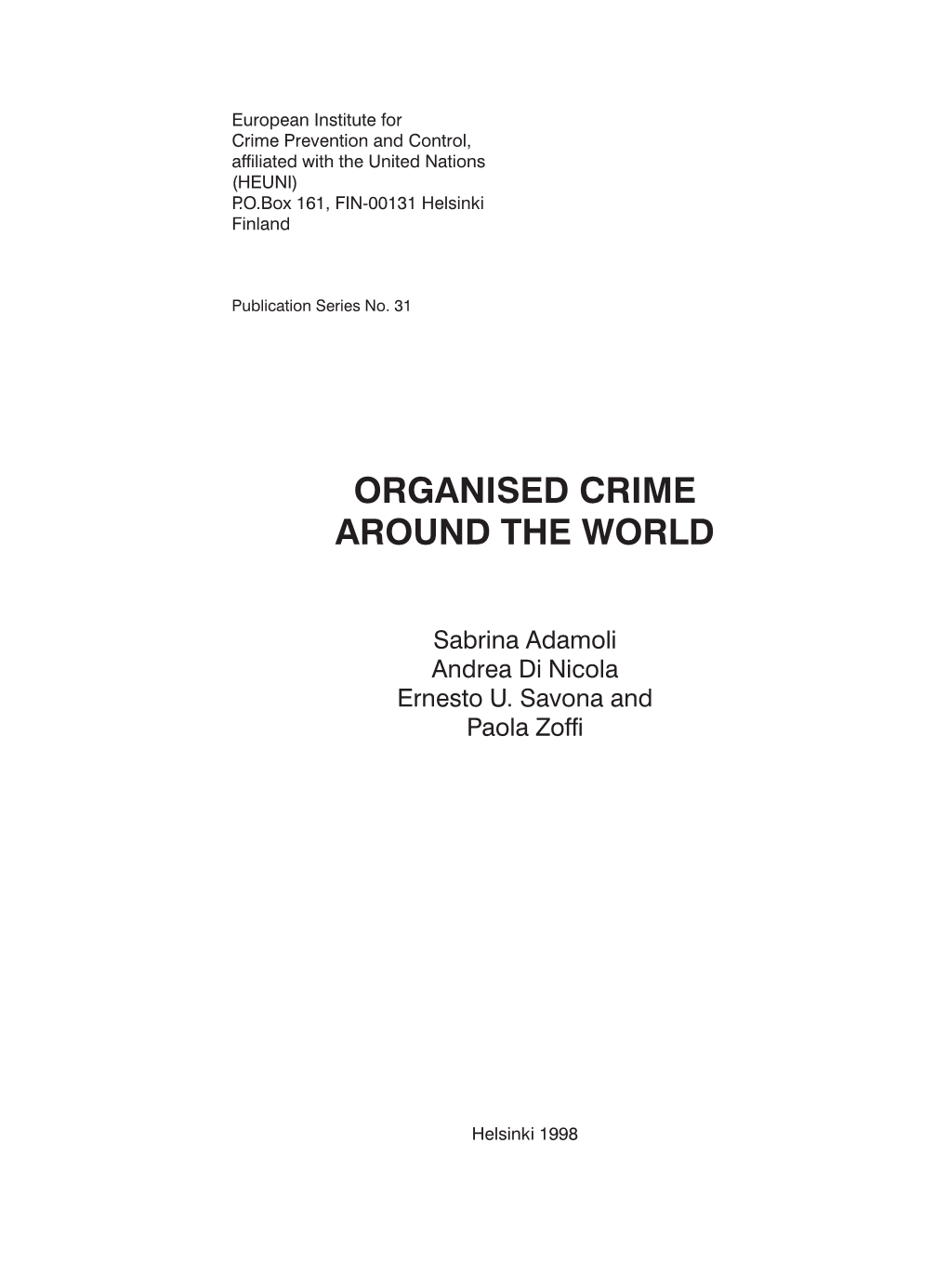 Organised Crime Around the World