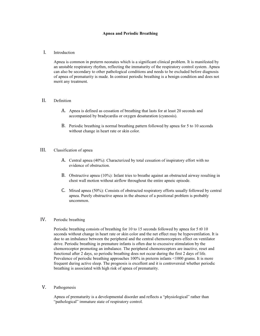 Apnea and Periodic Breathing