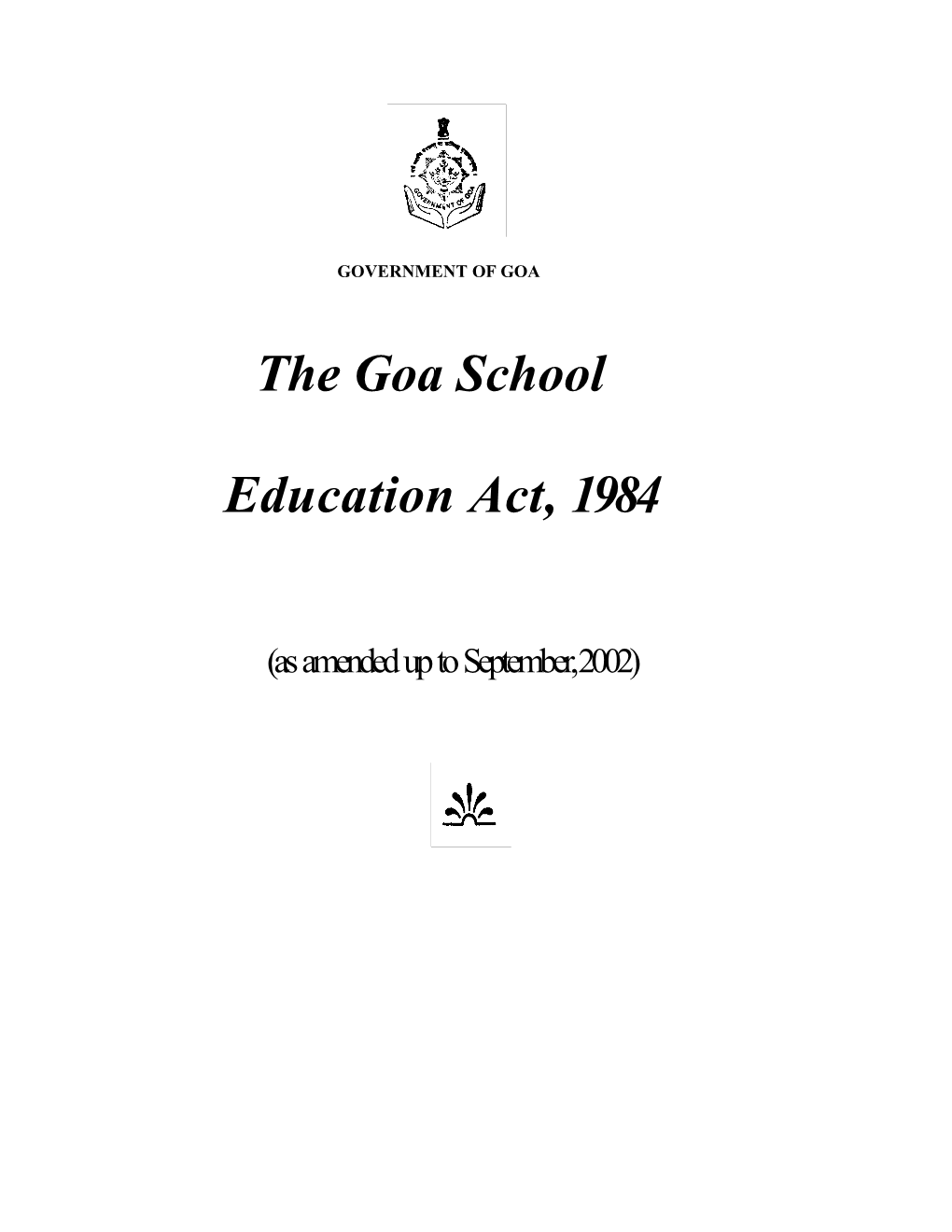 The Goa School Education Act, 1984