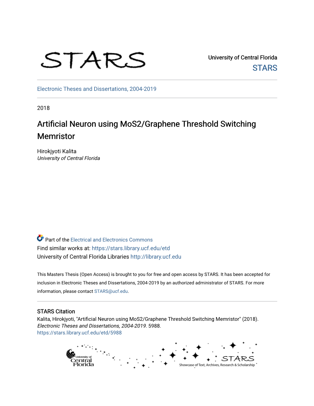 Artificial Neuron Using Mos2/Graphene Threshold Switching Memristor