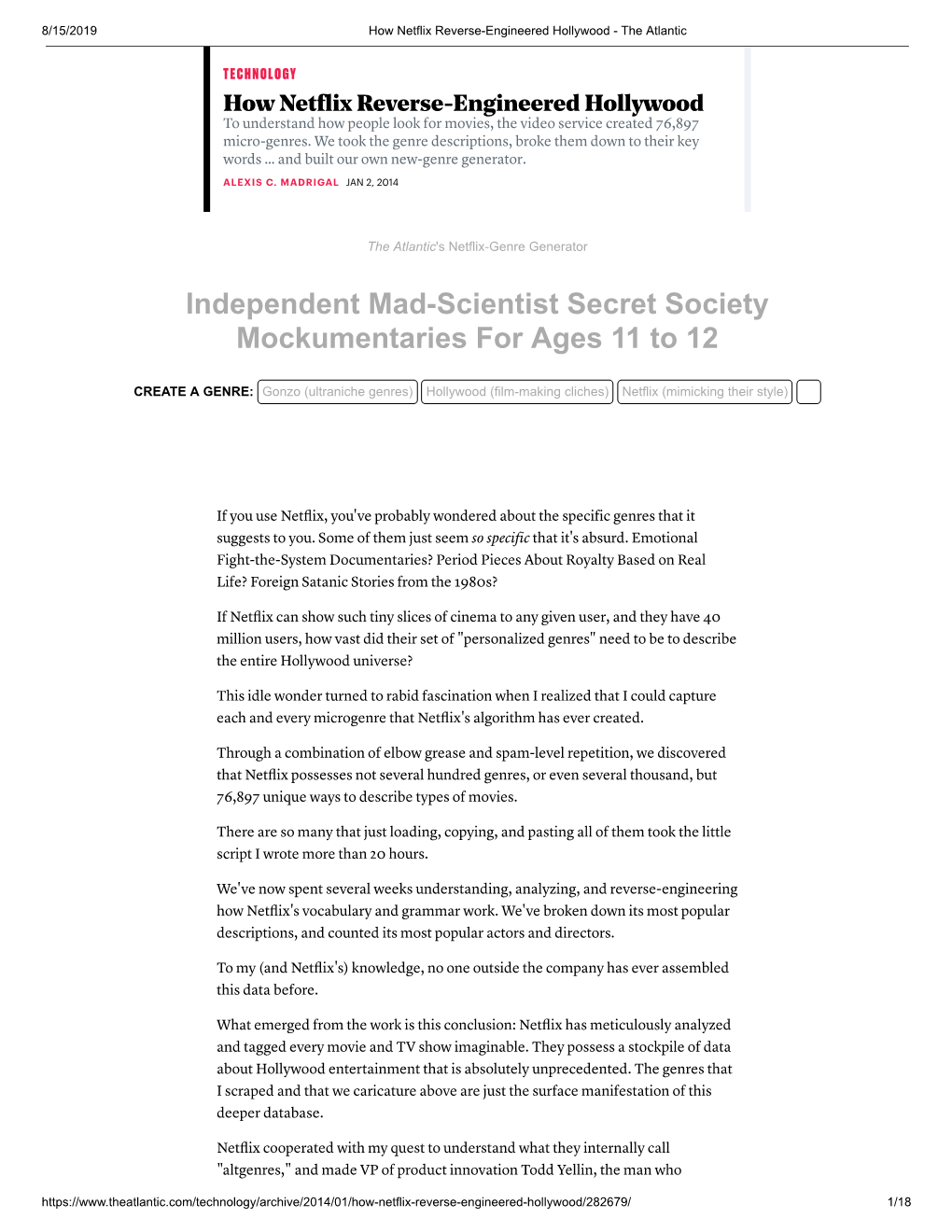 Independent Mad-Scientist Secret Society Mockumentaries for Ages 11 to 12