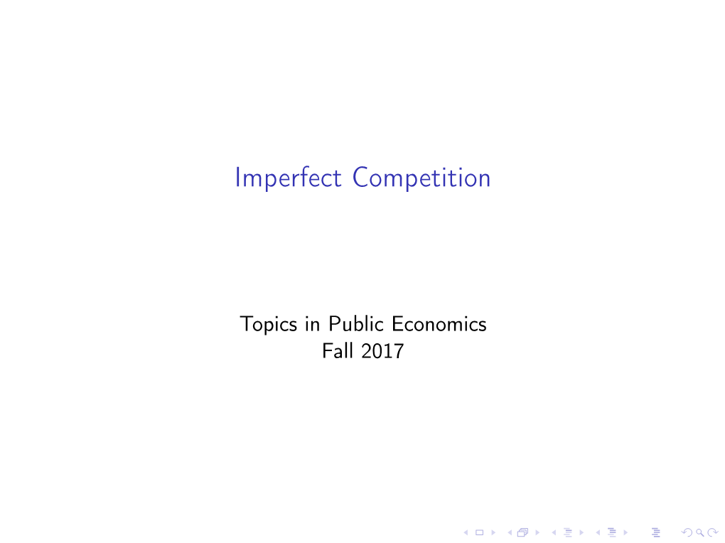 Imperfect Competition