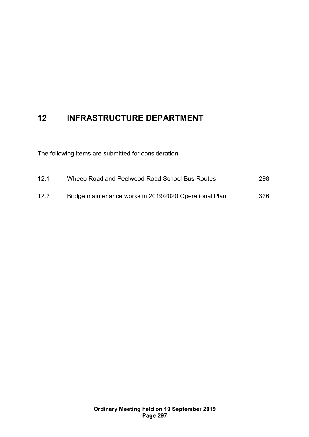 12 Infrastructure Department