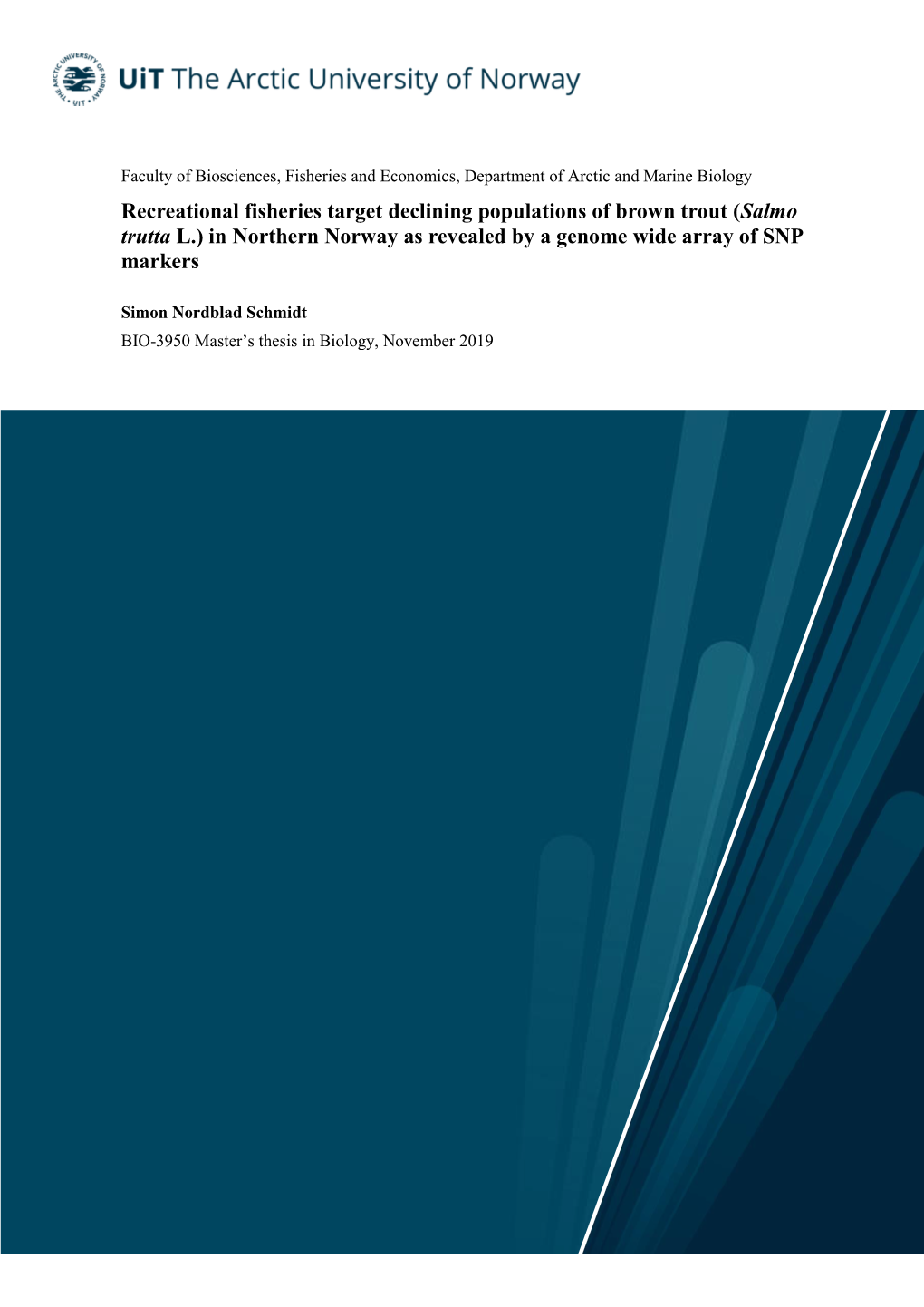 Recreational Fisheries Target Declining Populations of Brown Trout (Salmo Trutta L.) in Northern Norway As Revealed by a Genome Wide Array of SNP Markers