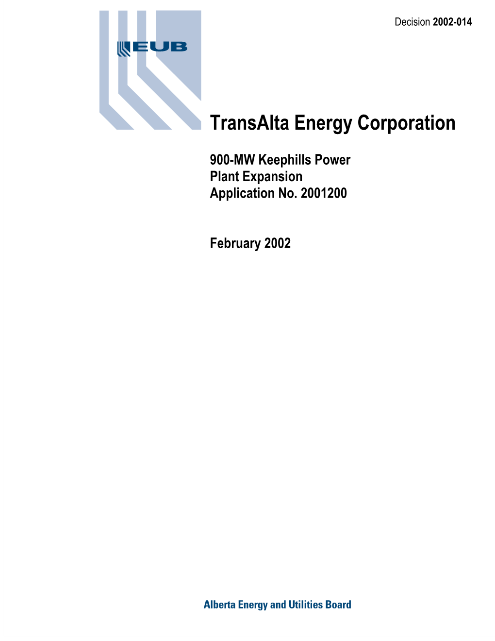 Transalta Energy Corporation