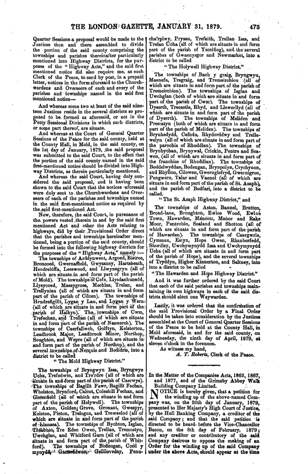 The London'gazette, January 31, 1879. 475