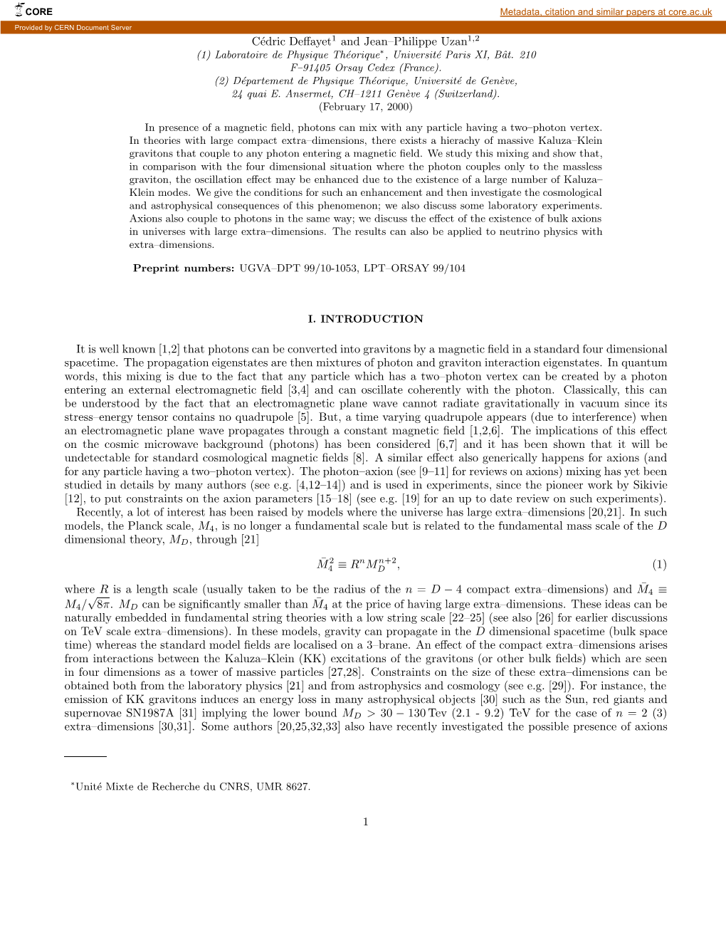 Photon Mixing in Universes with Large Extra–Dimensions