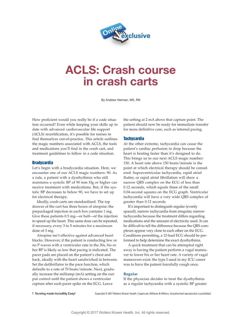 ACLS: Crash Course in Crash Carts