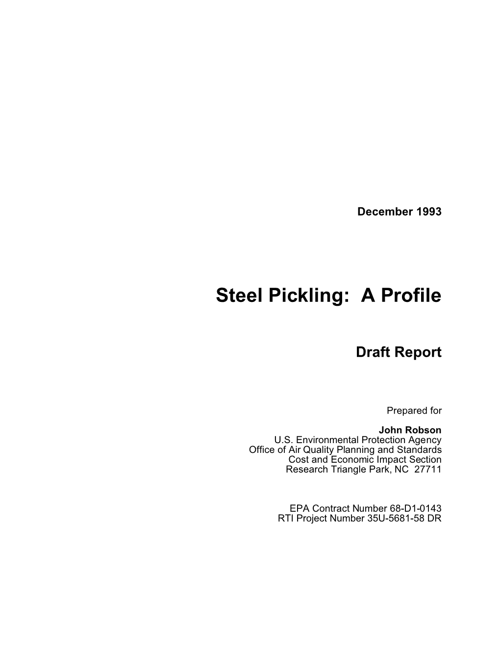 Steel Pickling: a Profile