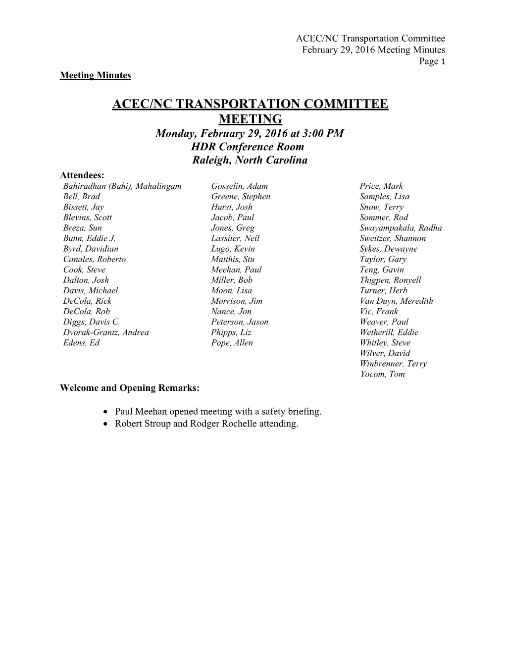 Acec/Nc Transportation Committee Meeting s1