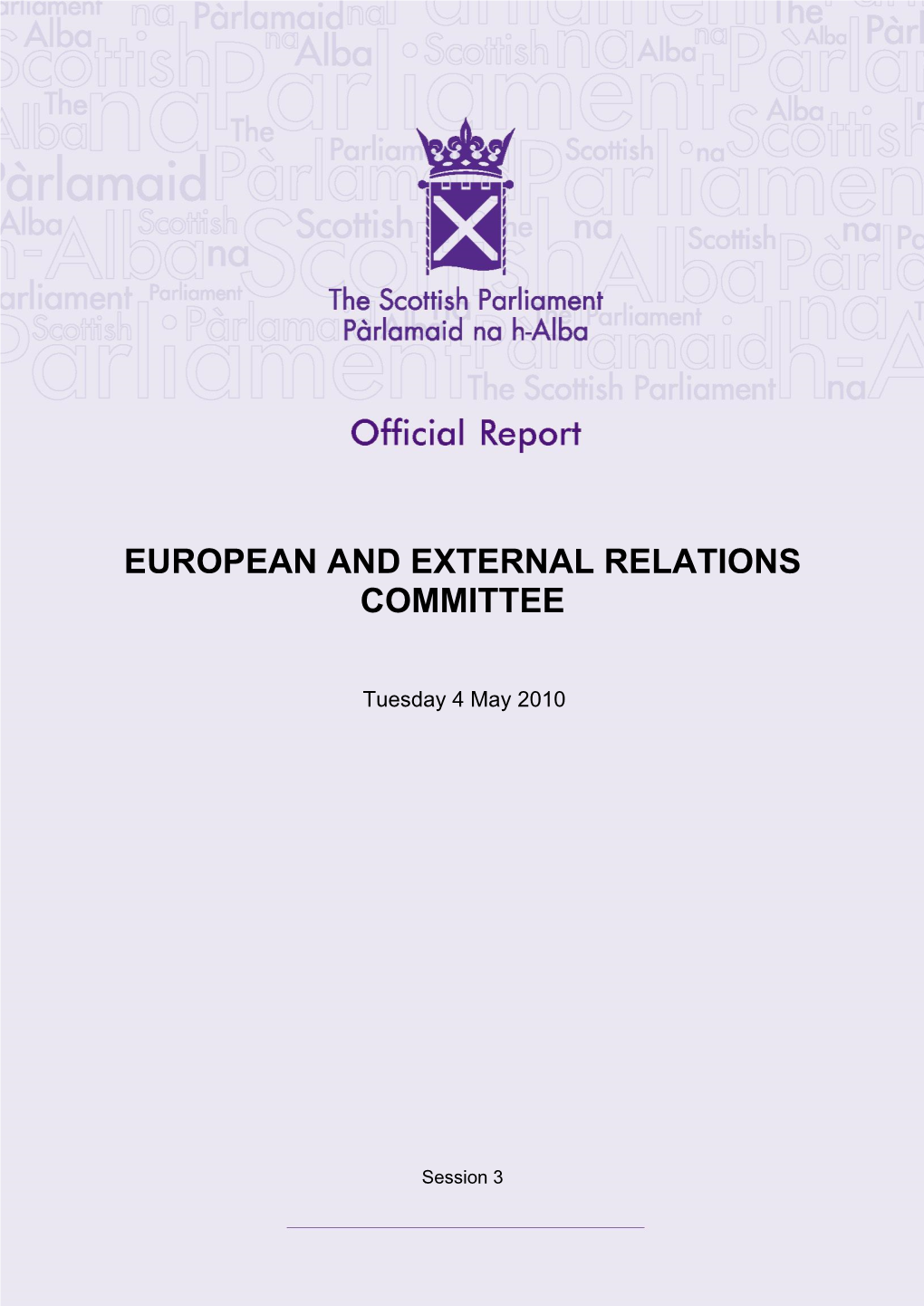 European and External Relations Committee