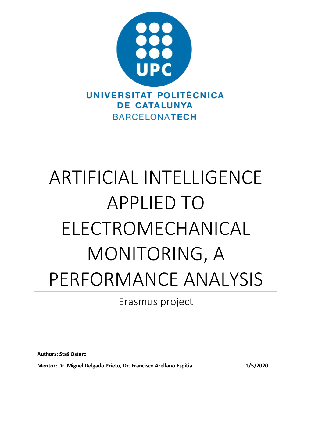 Artificial Intelligence Applied to Electromechanical Monitoring, A