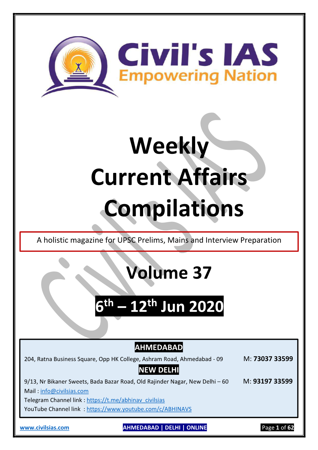 Weekly Current Affairs Compilations