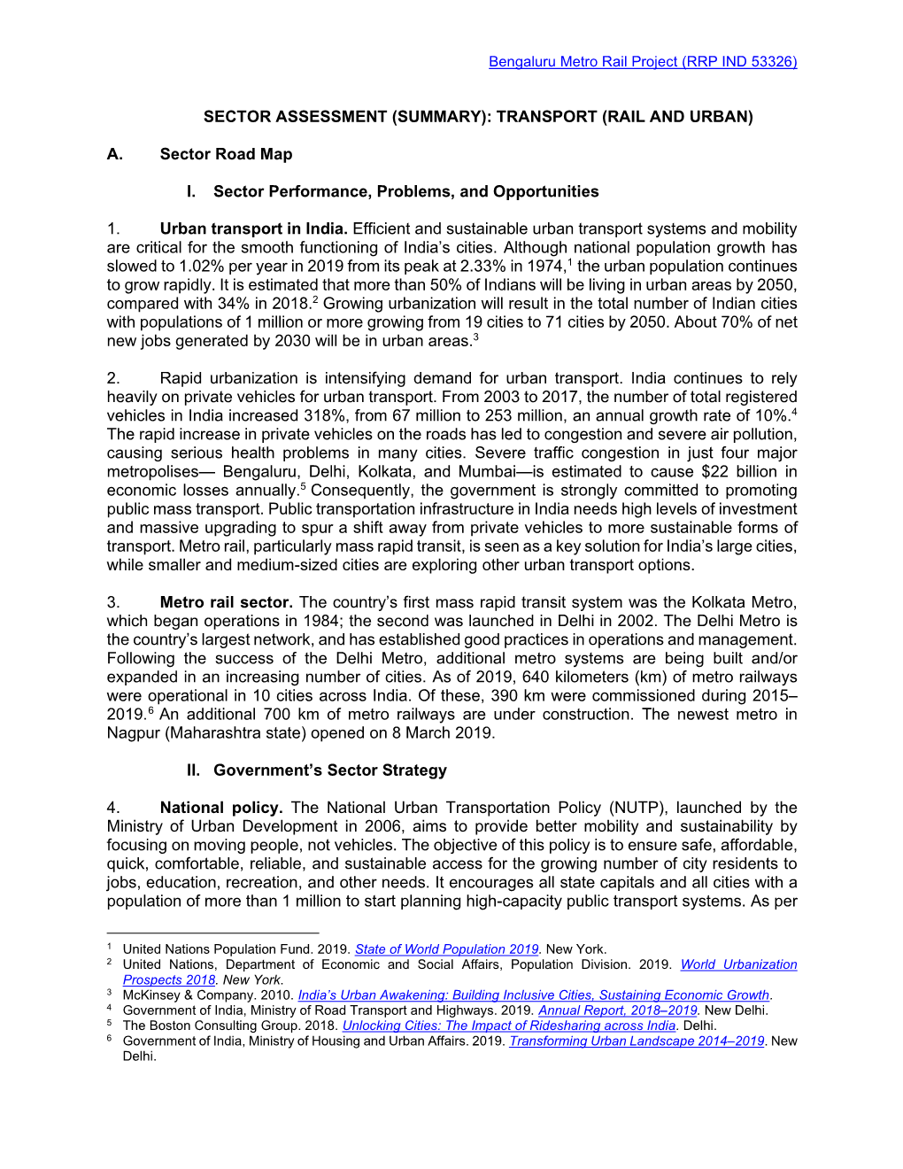 RRP: Sector Assessment (Summary): Transport (Rail and Urban)