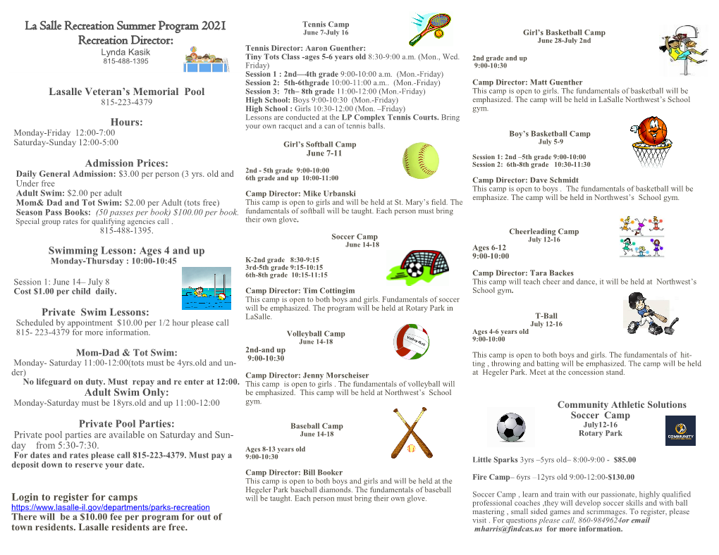 Sport and Activity Camp Flyer