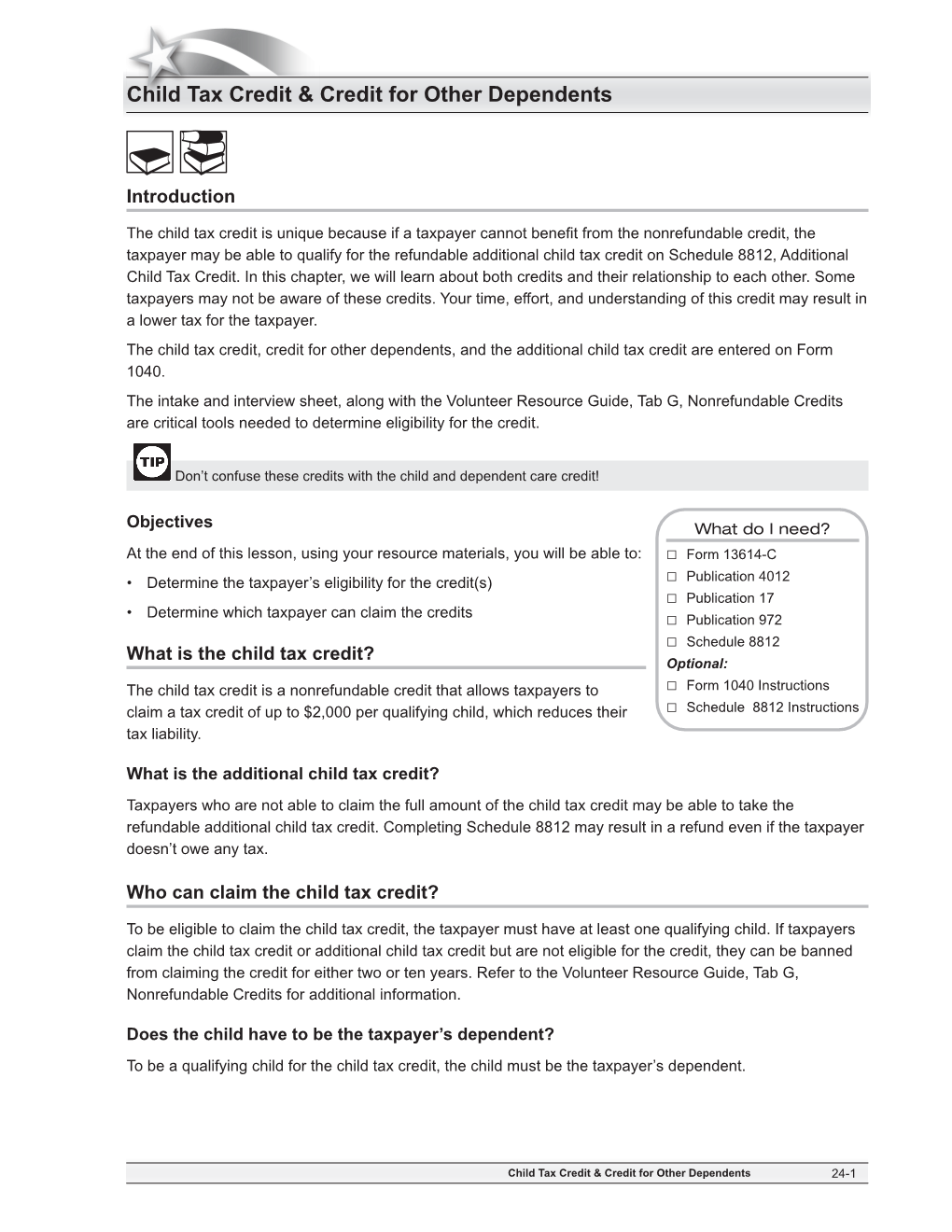 Child Tax Credit & Credit for Other Dependents