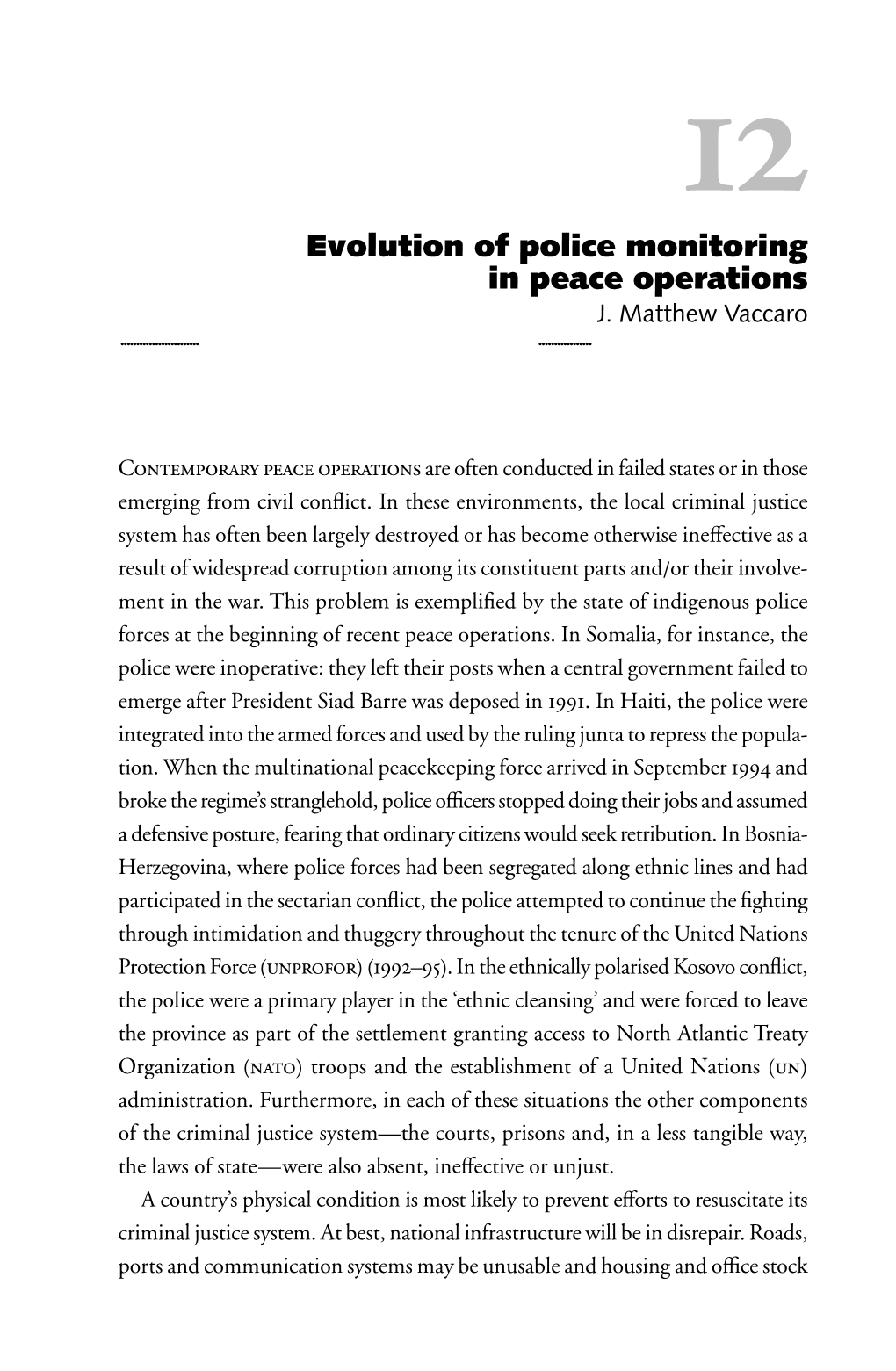 Evolution of Police Monitoring in Peace Operations