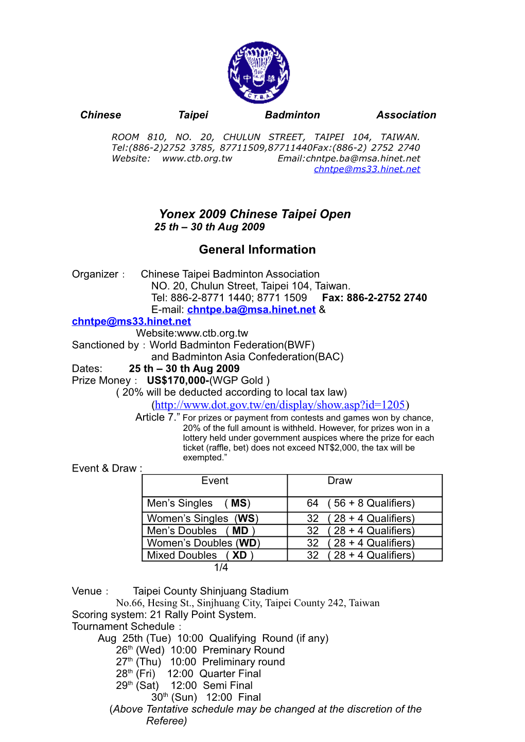 Korea Badminton Association 5Th Aug 2002