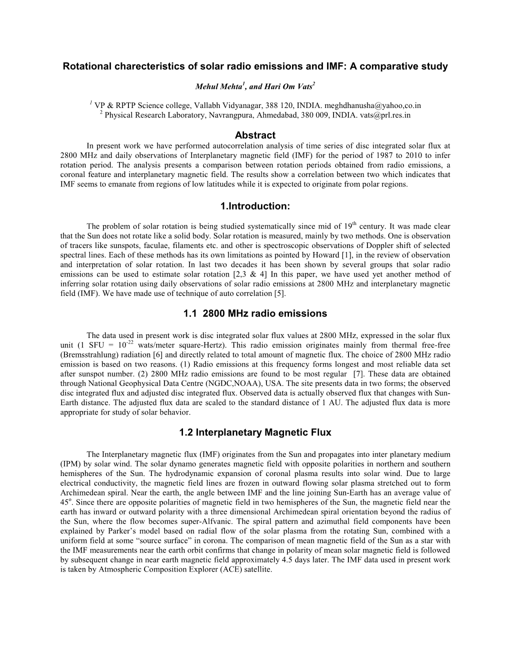 Rotational Cherecteristics of Solar Radio Emissions