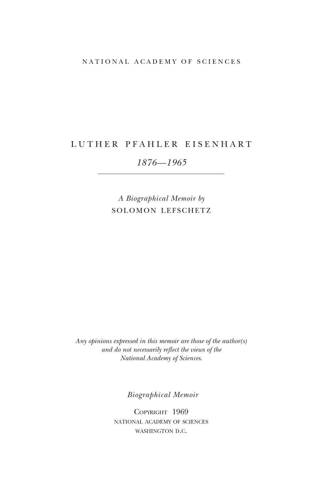 Luther Pfahler Eisenhart