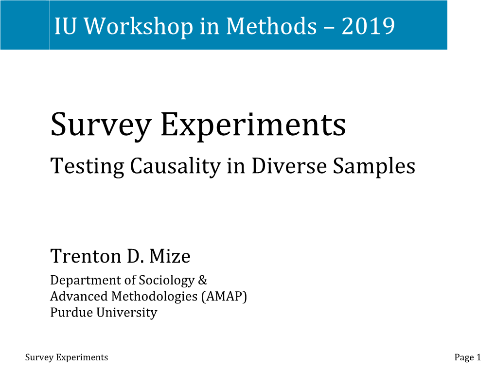 Survey Experiments