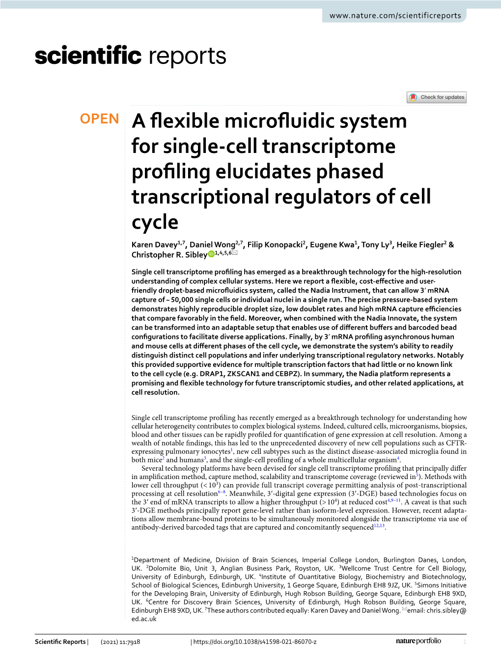 A Flexible Microfluidic System for Single-Cell Transcriptome Profiling