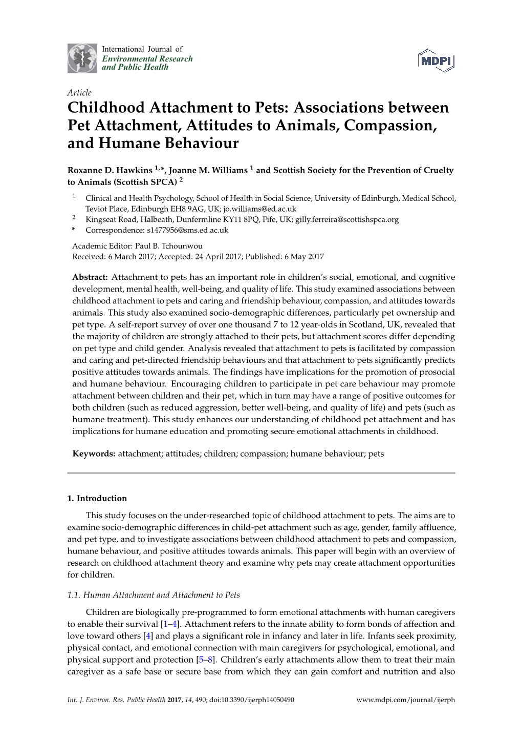 Associations Between Pet Attachment, Attitudes to Animals, Compassion, and Humane Behaviour