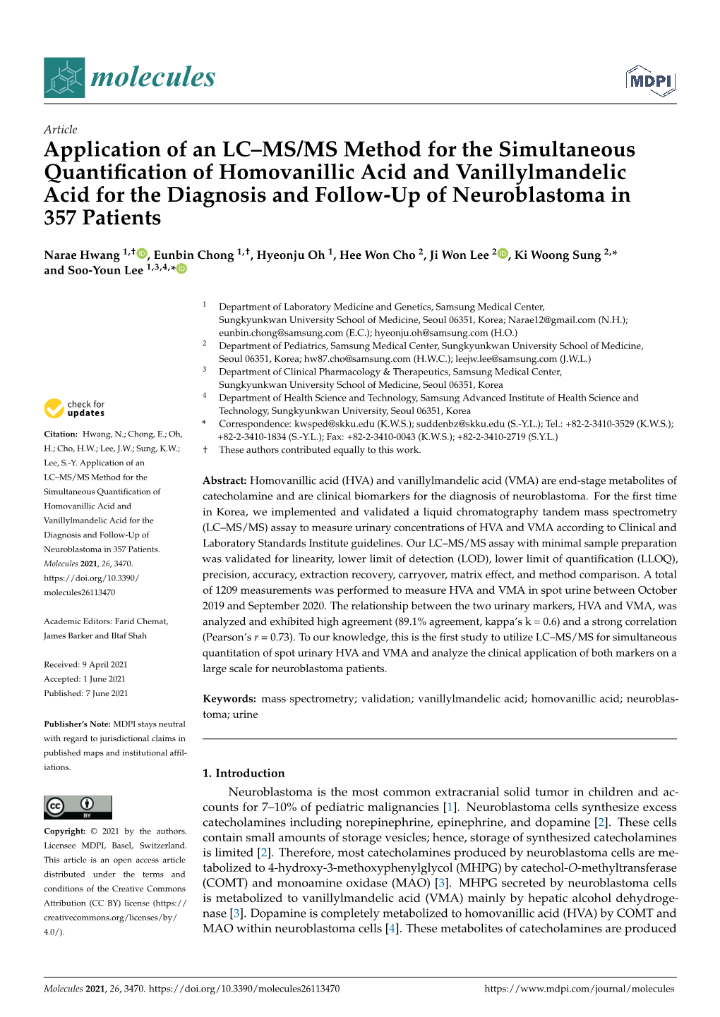 Application of an LC–MS/MS Method for the Simultaneous Quantification