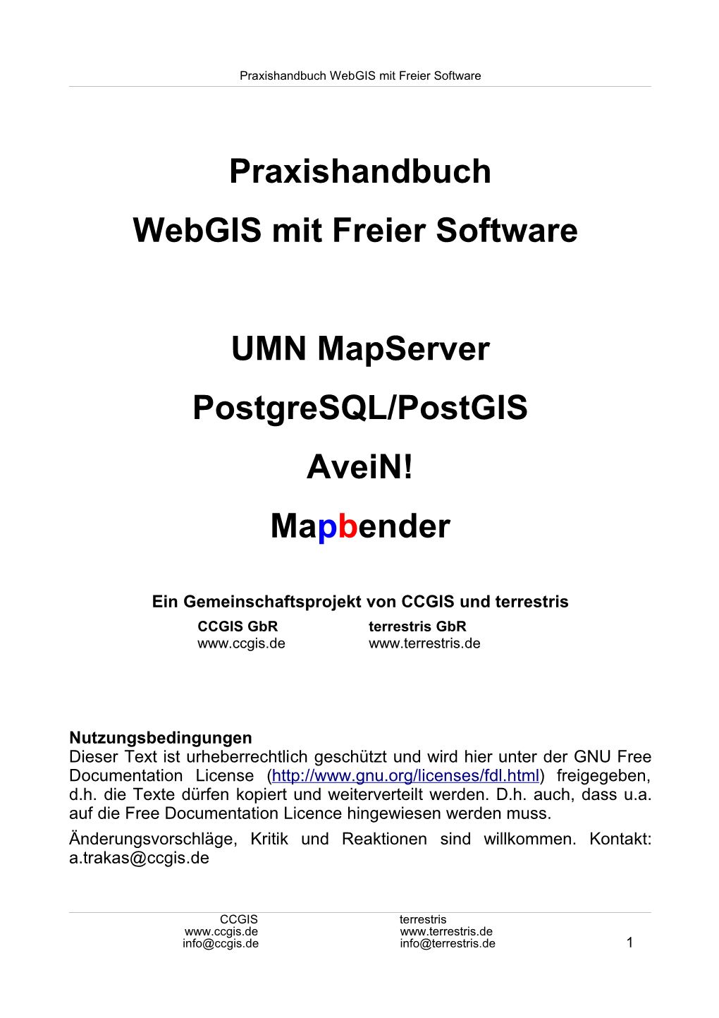 Praxishandbuch Webgis Mit Freier Software UMN Mapserver