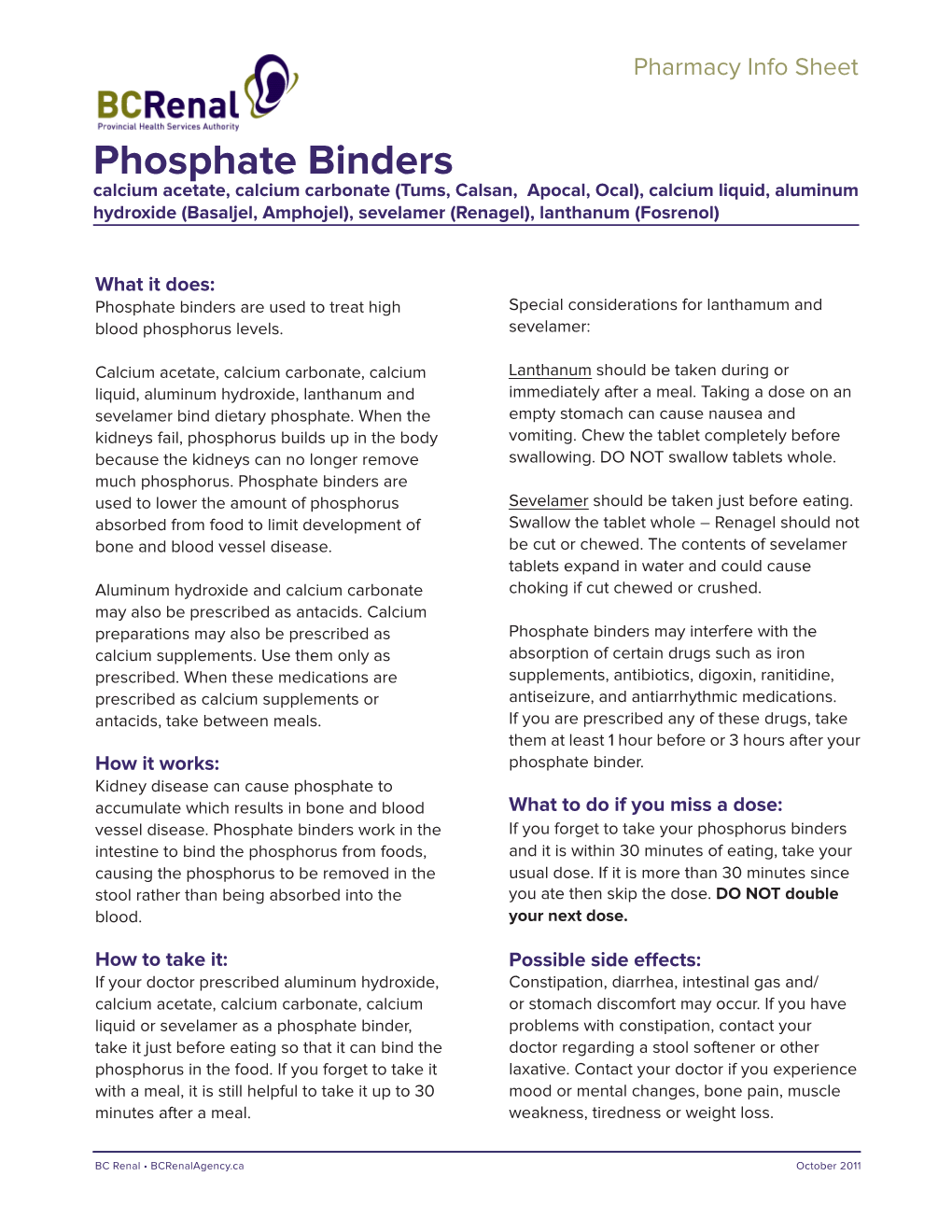 Phosphate Binders