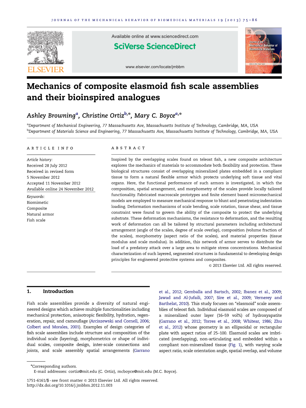 Mechanics of Composite Elasmoid Fish Scale Assemblies and Their