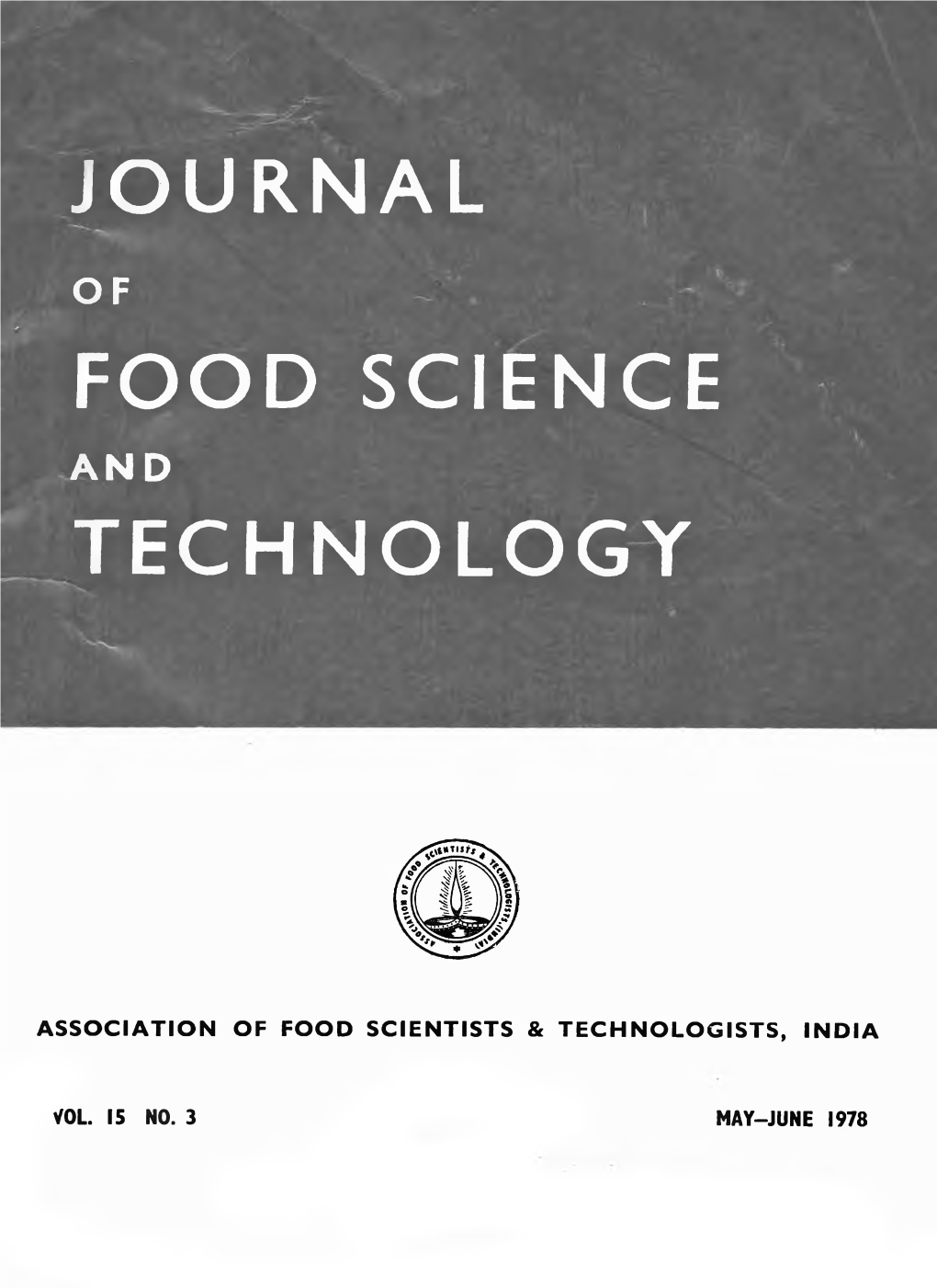 Journal of Food Science and Technology 1978 Volume.15 No.3