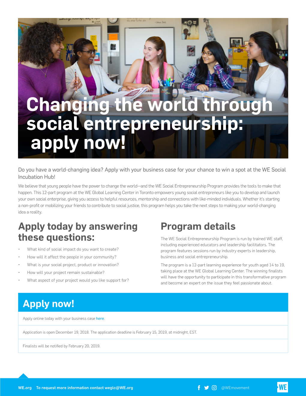Changing the World Through Social Entrepreneurship: Apply Now!