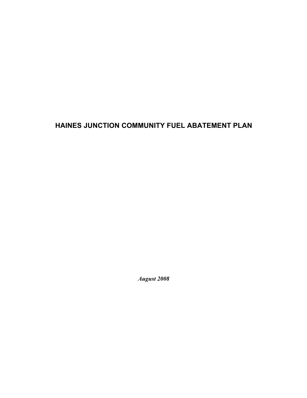 Community Fire Hazard Abatement Plan