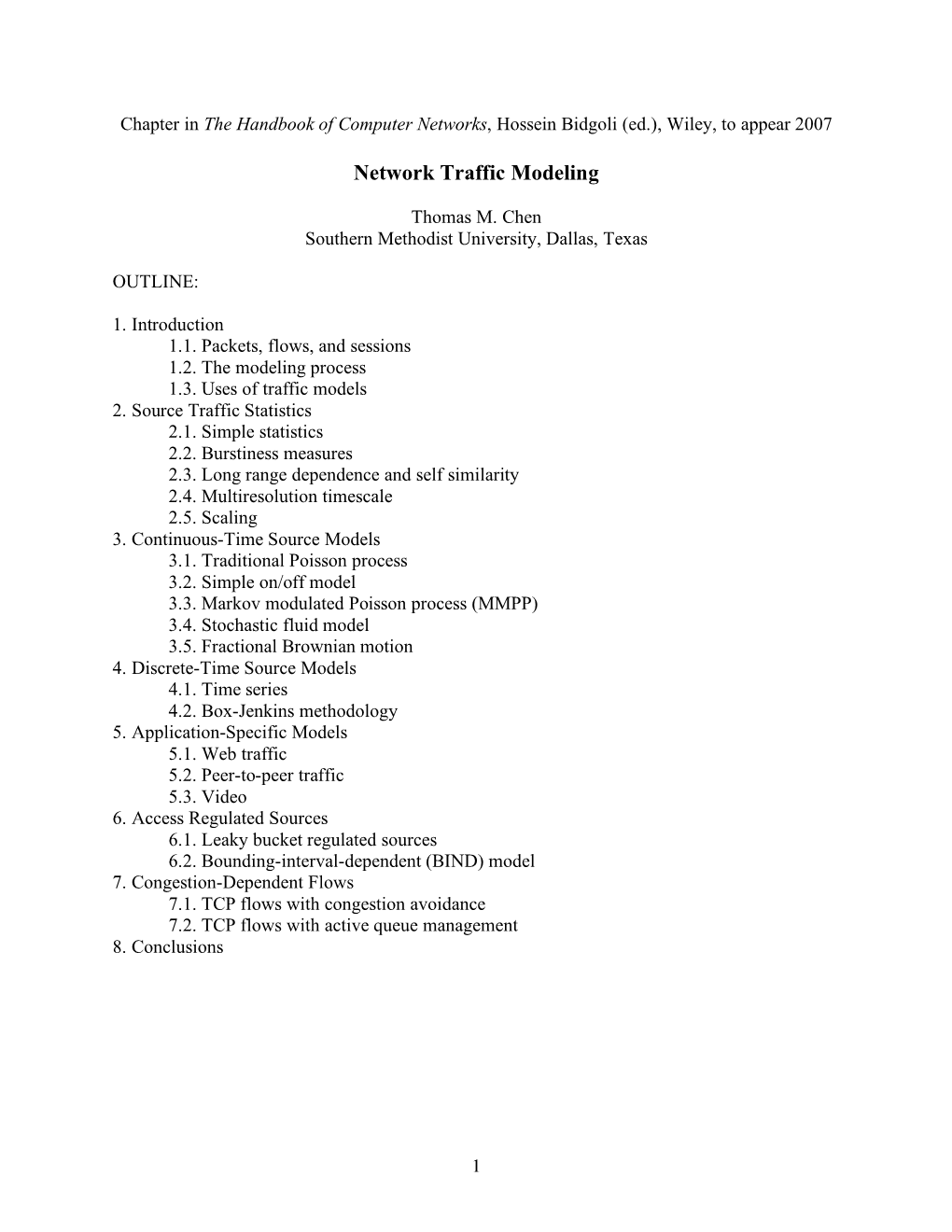 Network Traffic Modeling