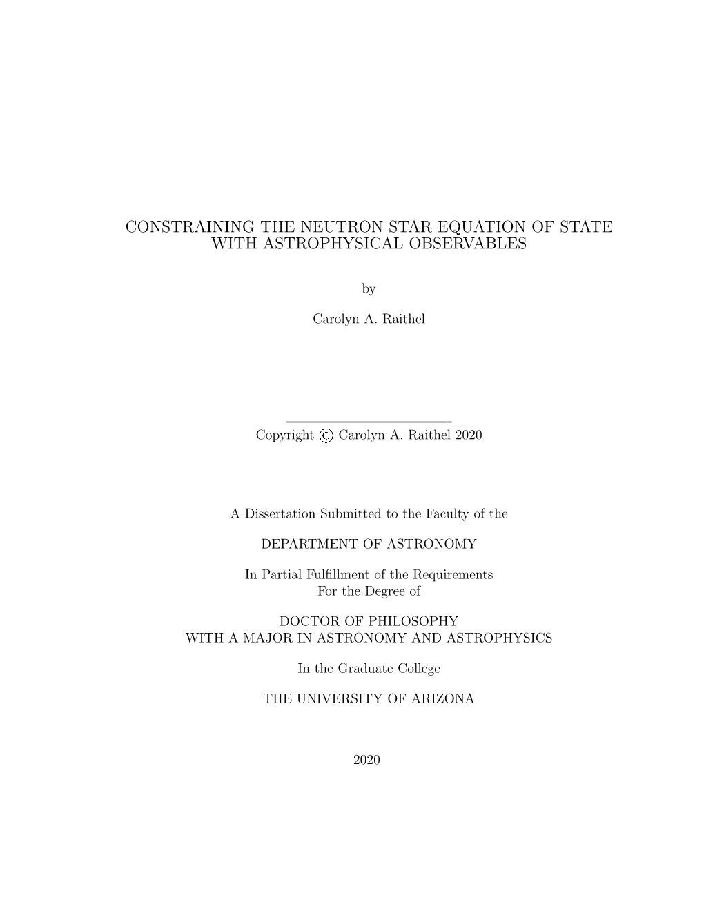 Constraining the Neutron Star Equation of State with Astrophysical Observables