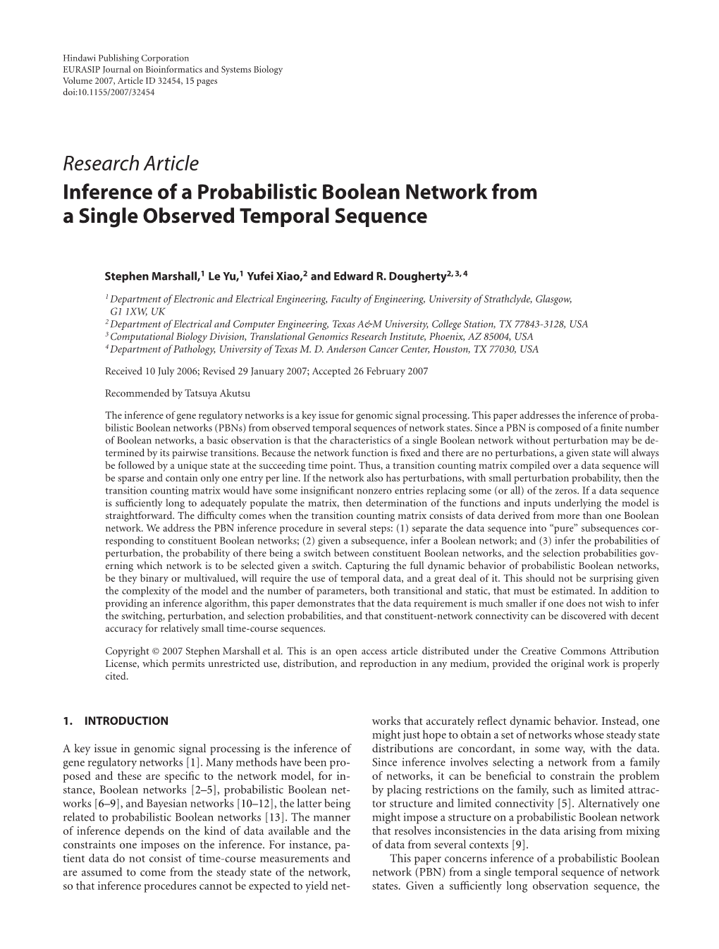 Inference of a Probabilistic Boolean Network from a Single Observed Temporal Sequence