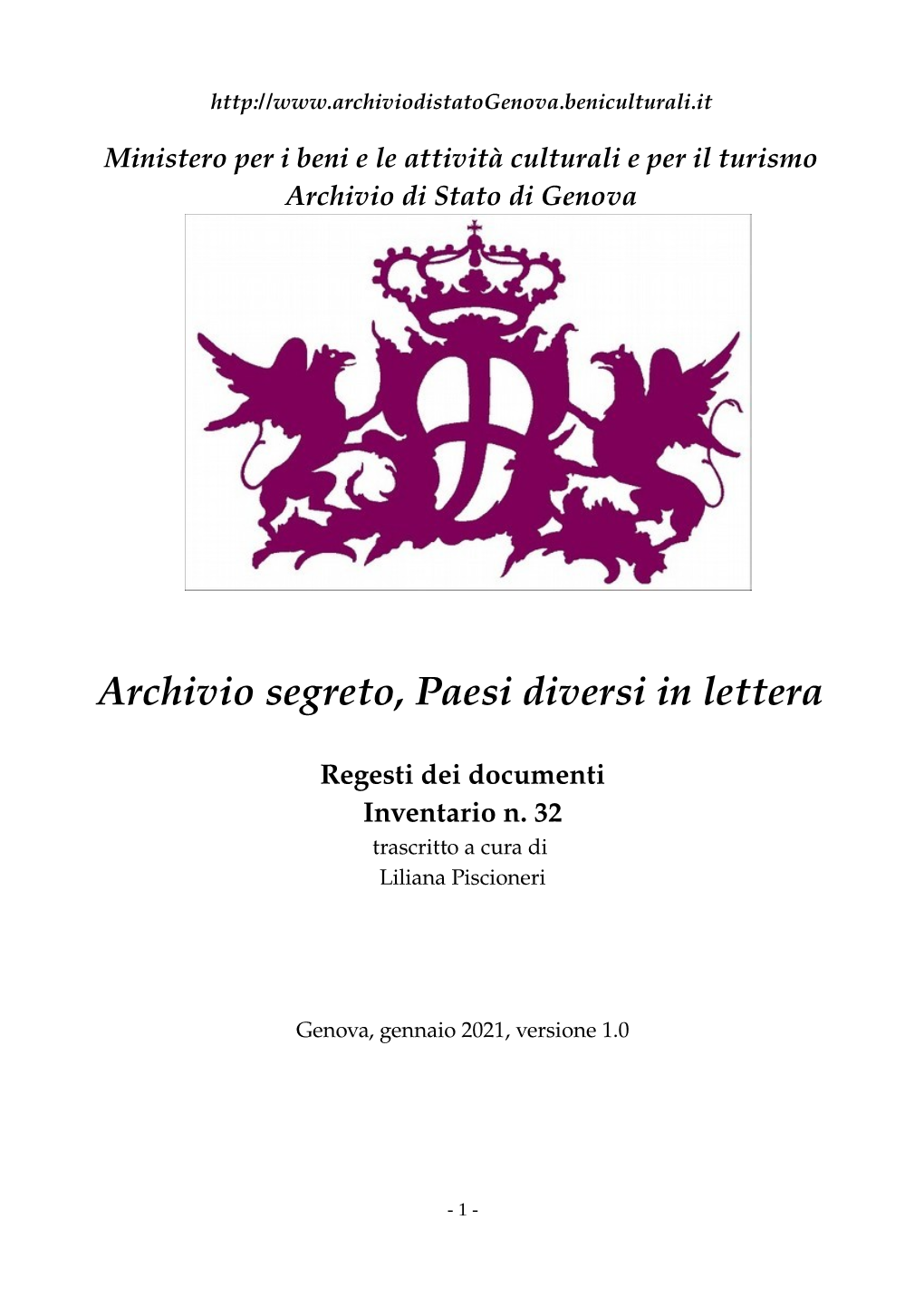 Archivio Segreto, Paesi Diversi in Lettera